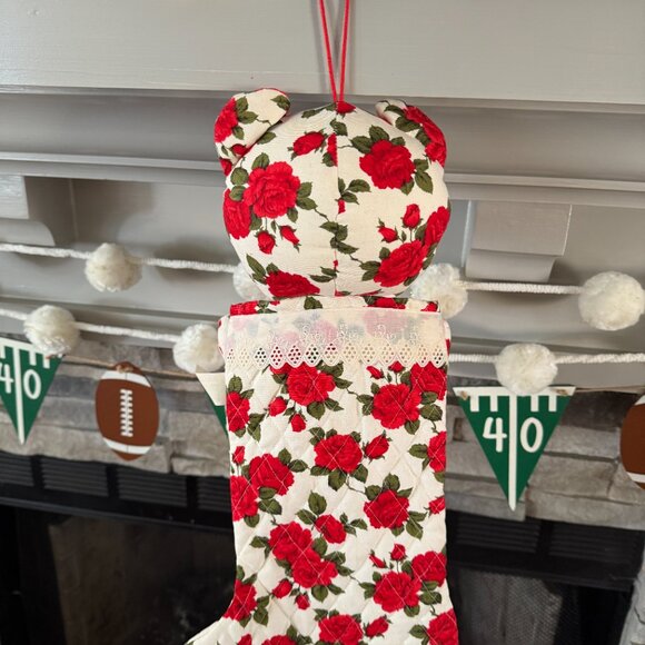 Vintage 3D Milaca Roses & Lace Teddy Stocking - Picture 11 of 12